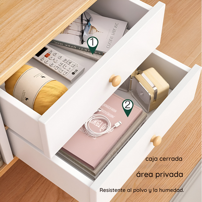 🌙 Velador Mesita de Noche Moderna – Diseño Minimalista con Amplio Almacenamiento