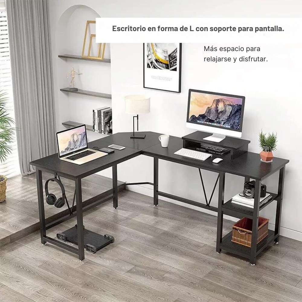 🖥️✨ Escritorio Esquinero en L – Comodidad, Estilo y Eficiencia en un Solo Mueble