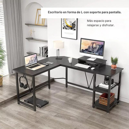 🖥️✨ Escritorio Esquinero en L – Comodidad, Estilo y Eficiencia en un Solo Mueble