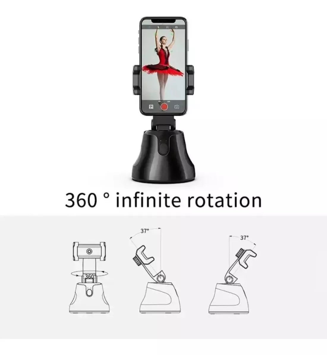 📱 Soporte Celular con Seguimiento Inteligente y Rotación 360° – Graba sin Límites 🎥