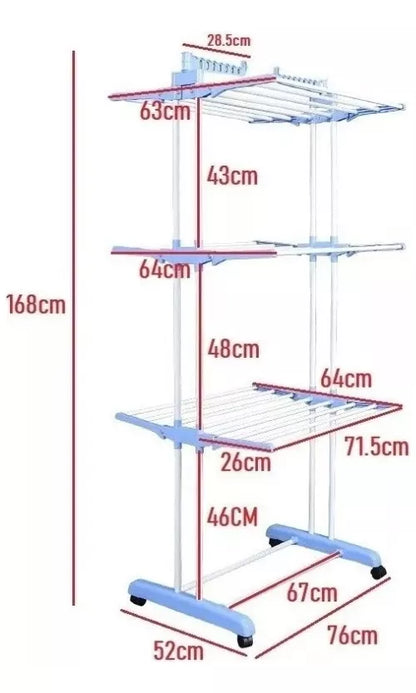 👕✨ Tendedero de ropa Plegable de 3 Niveles – Eficiencia y Espacio Optimizado