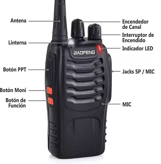 Pack de 2 Walkie Talkies Baofeng BF-888S – Comunicación Clara y Segura en Todo Momento